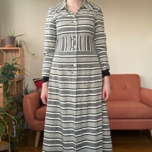 Unique long trench coat overcoat striped